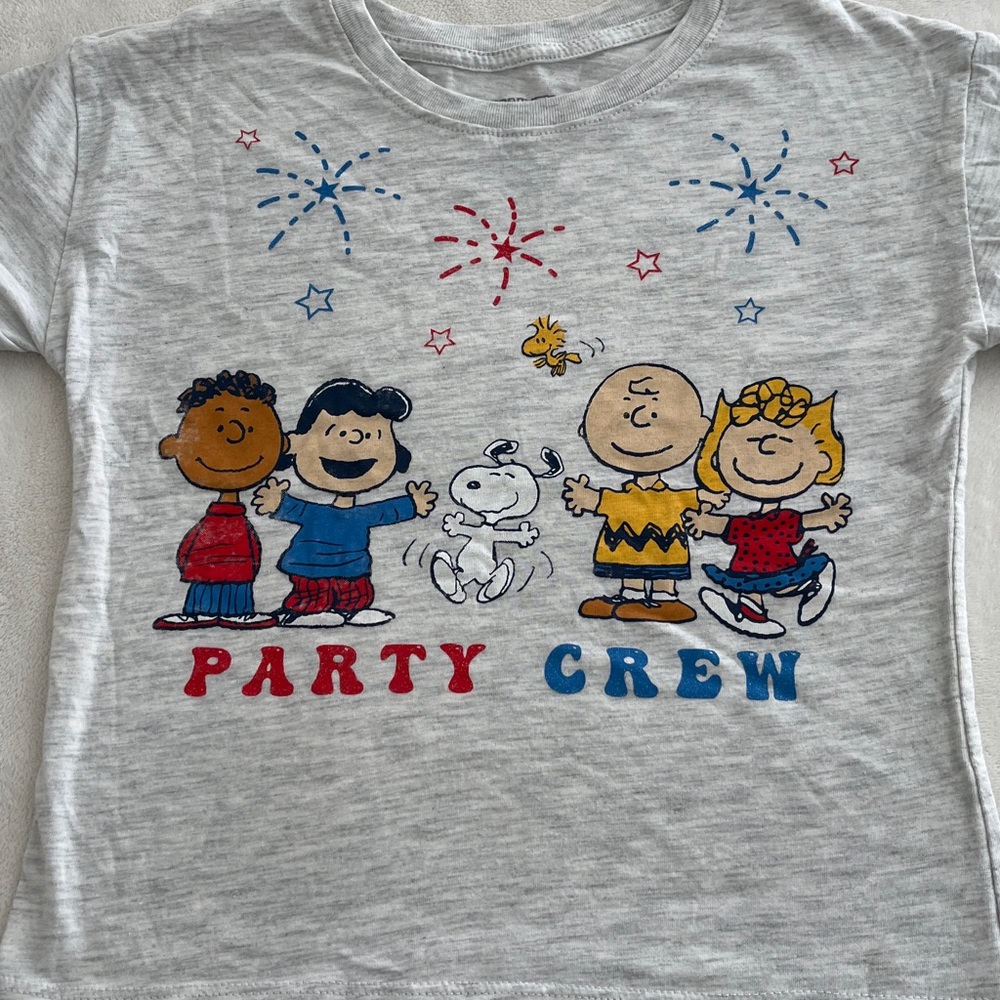 Kids Party Crew Graphic T-Shirt - Gray